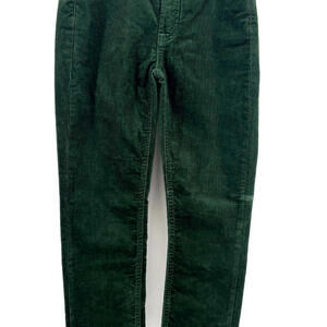 New Gap Vintage Slim High Rise Corduroy Pants Stretch Green Size 25 Regular